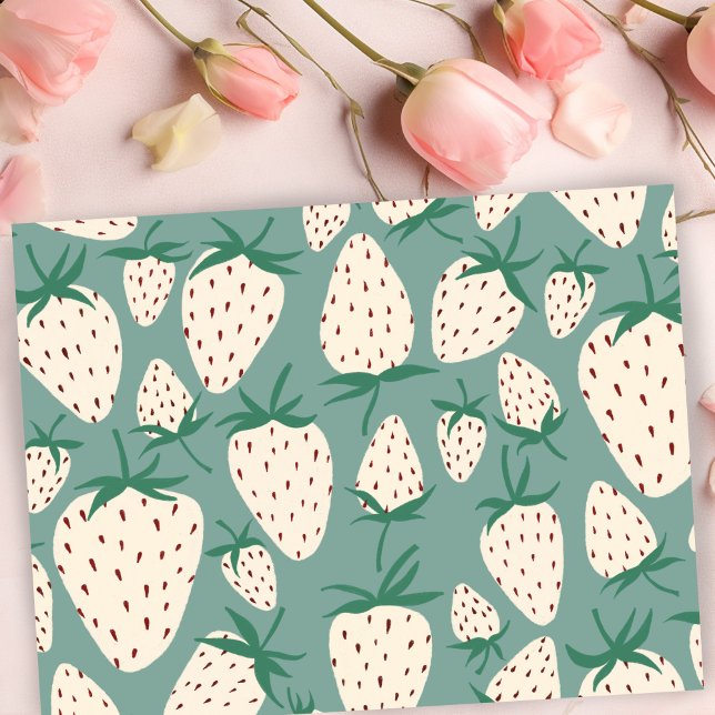 Exotic White Strawberries Love Romance Friendship Postcard (Exotic White Strawberries Love Romance Friendship Valentine Galentine Postcard
)