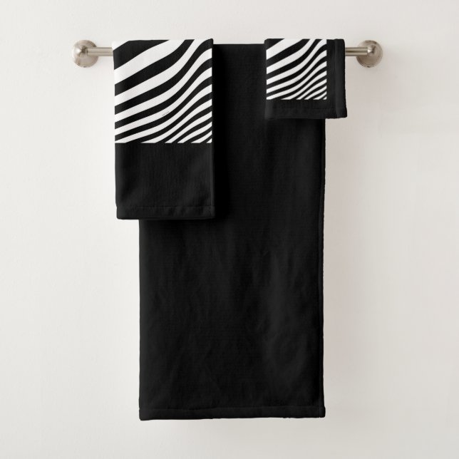 EXOTIC ZEBRA DESIGN BATH TOWEL SET (Insitu)
