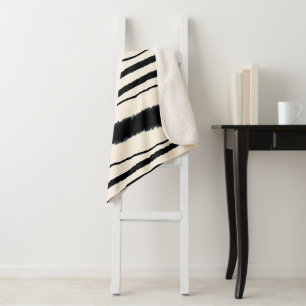 EXOTIC ZEBRA PRINT SHERPA BLANKET