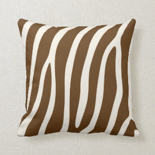 Exotic Zebra Stripes in Brown Cushion