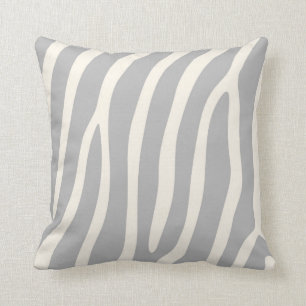 Exotic Zebra Stripes in Light Grey Cushion