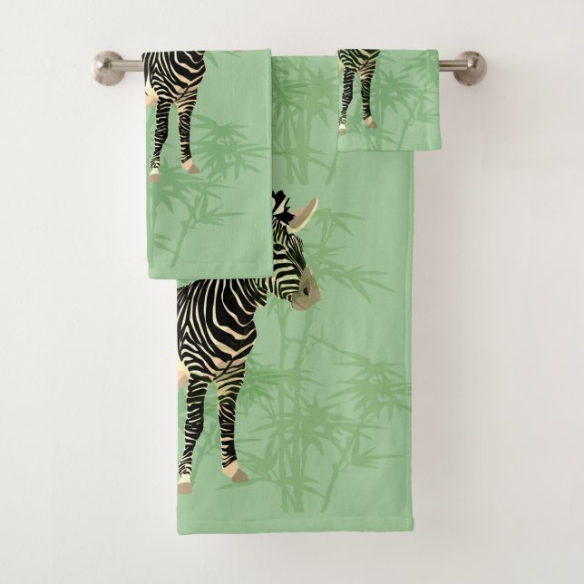 Exotic Zebra with Bamboo Bath Towel Set (Insitu)