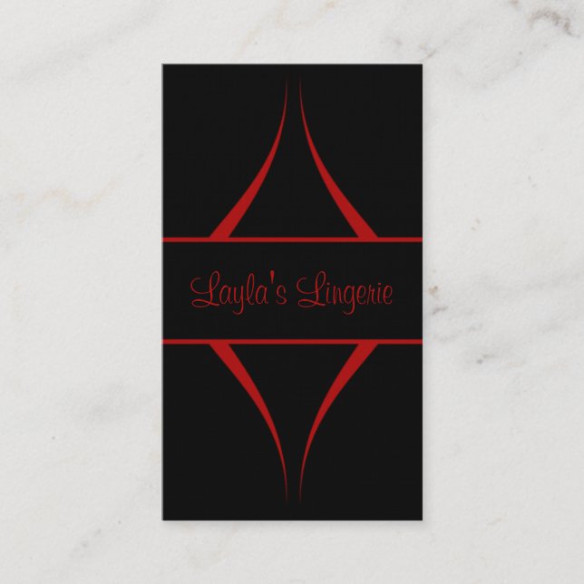 Exotica Curves Business Card, Red Business Card (Front)