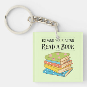 Expand your mind ... read a book key ring
