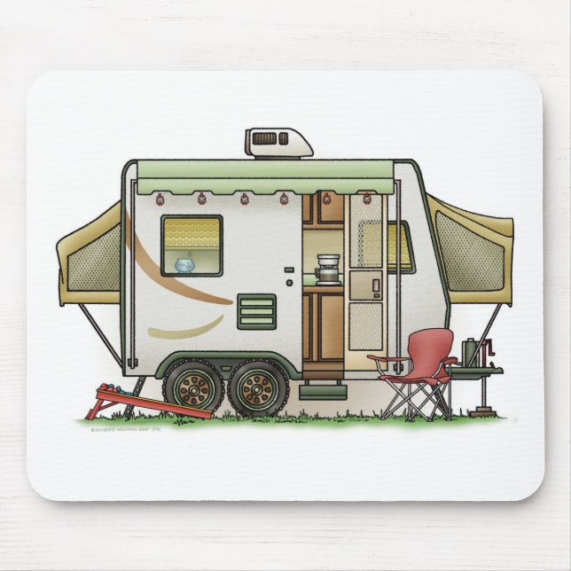 Expandable Hybred Trailer Camper Mouse Mat (Front)
