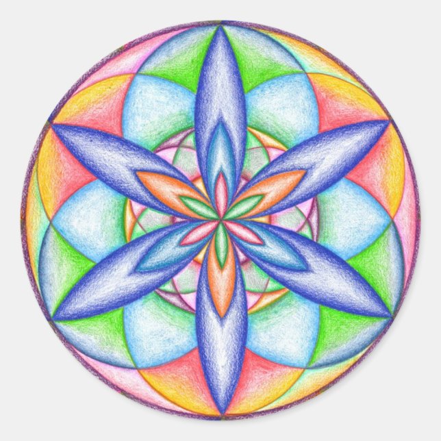 Expanding Flower Power Round Sticker (Front)