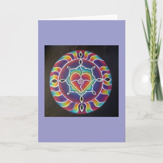 Expanding Heart Mandala Greeting Card (Front)