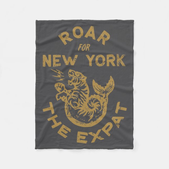 Expat Roar For New York _1  Fleece Blanket (Front)