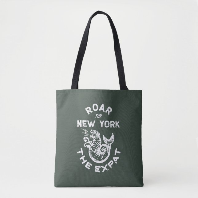Expat Roar for New York (Green) Tote Bag (Front)
