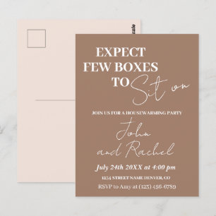 Expect few boxes to sit on fun housewarming party  postcard