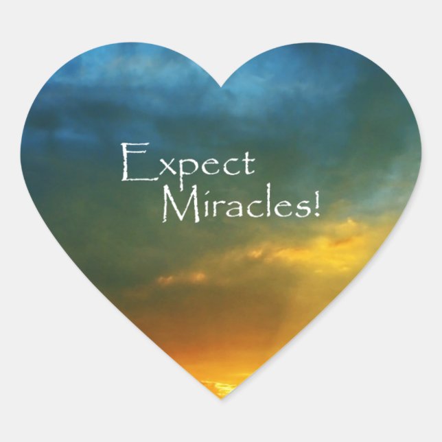 Expect Miracles! Heart Sticker (Front)
