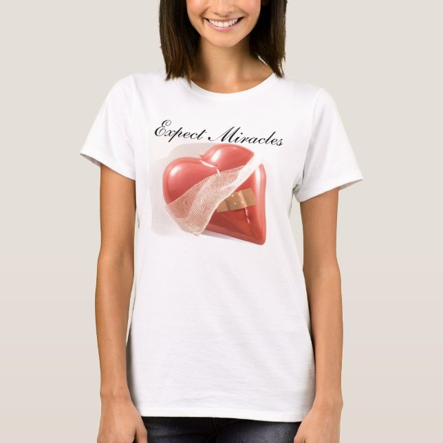 Expect Miracles Heart T-Shirt (Front)