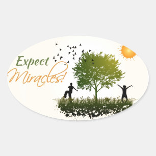 Expect Miracles Oval Sticker