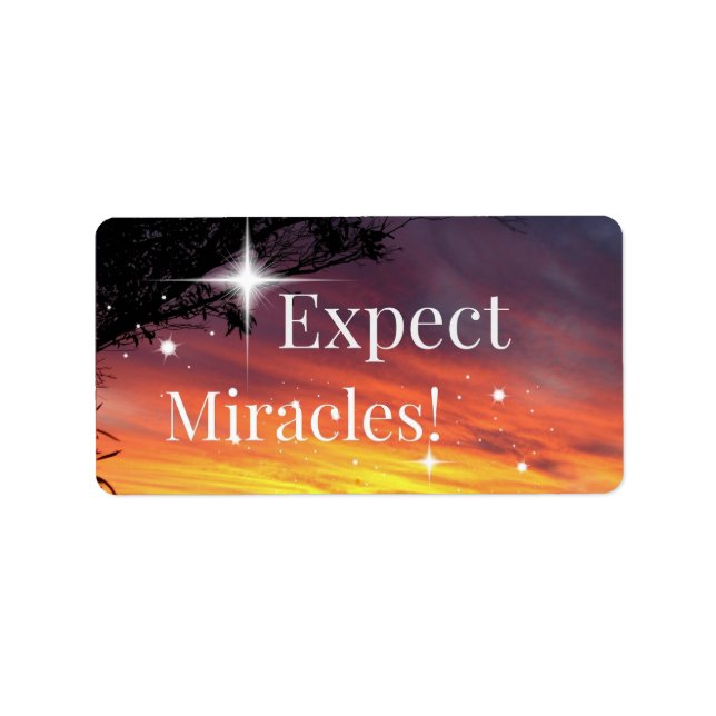 Expect Miracles Sparkle Sunset Get Well Soon Name Label (Front)
