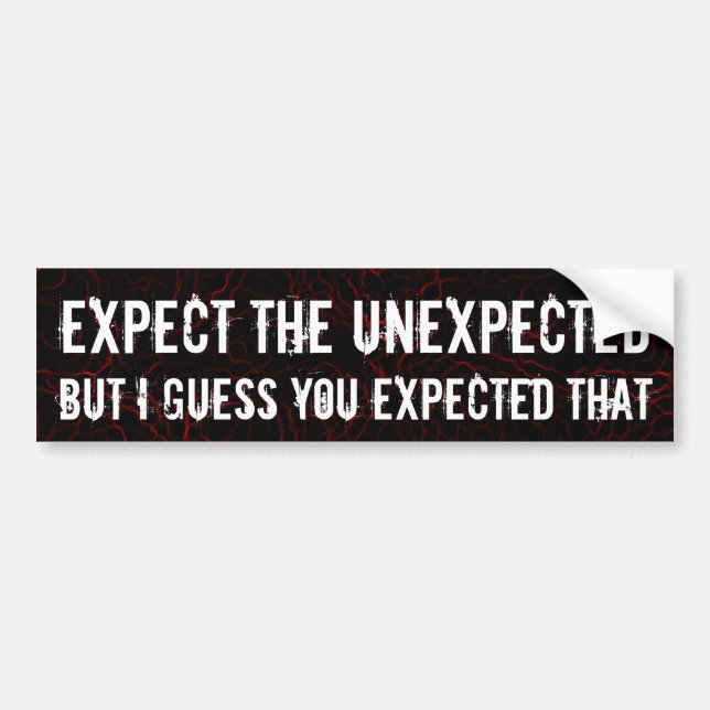 Expect the unexpected bumper sticker (Front)