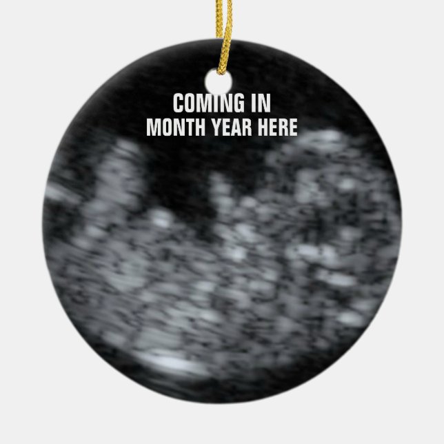 Expectant Baby Keepsake Ceramic Tree Decoration (Front)