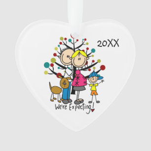 Expectant Couple, Boy, and Dog Acrylic Ornament