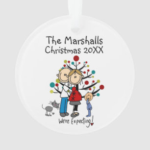 Expectant Couple Toddler Boy Acrylic Ornament