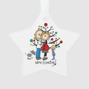 Expectant Couple Toddler Boy Acrylic Ornament