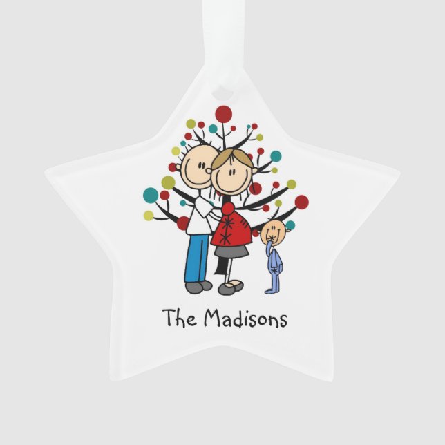 Expectant Couple Toddler Boy Christmas Ornament (Front)