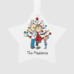 Expectant Couple Toddler Boy Christmas Ornament