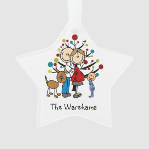 Expectant Couple Toddler Boy, Dog Holiday Ornament