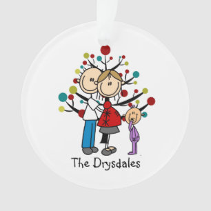 Expectant Couple Toddler Girl Christmas Ornament