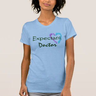 Expectant Doctor In Pale Blue T-Shirt