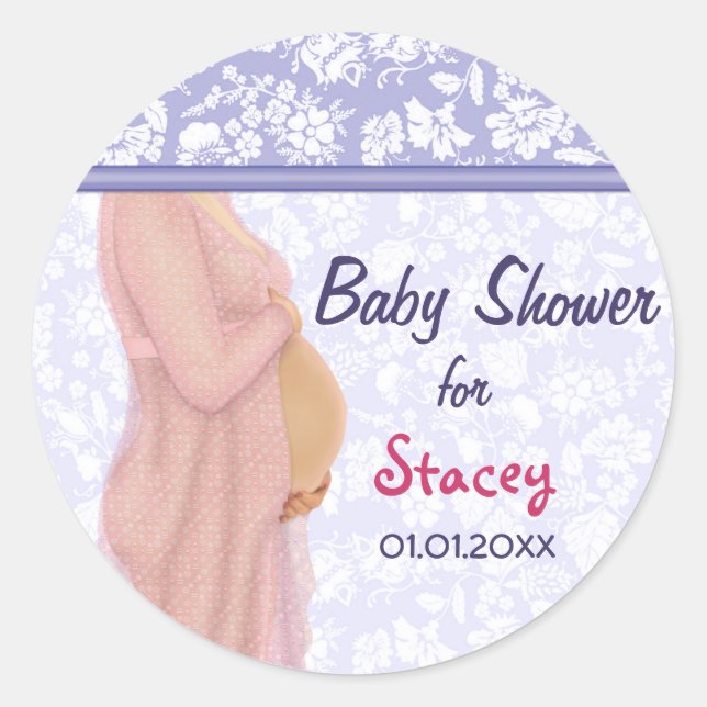 Expectant Dreams Baby Shower Classic Round Sticker (Front)