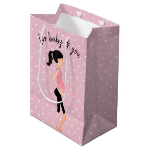 Expectant Mother on Polka Dots Medium Gift Bag