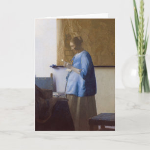 Expectant Mother Reading a Letter Card