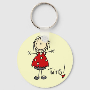 Expectant Mum of Twins Tshirts and Gifts Key Ring