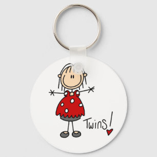 Expectant Mum of Twins Tshirts and Gifts Key Ring