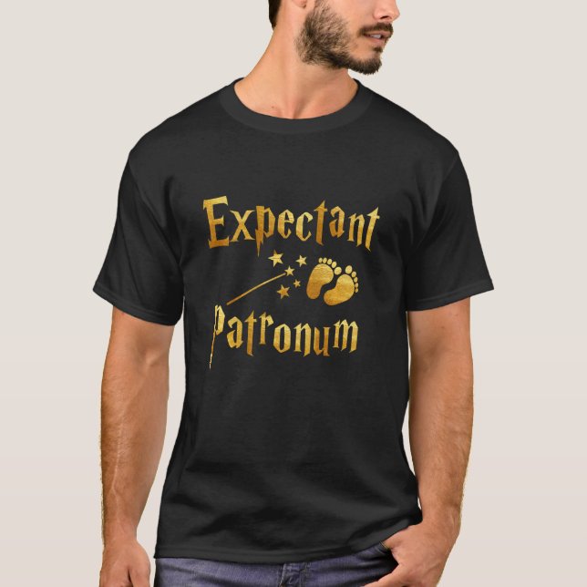 Expectant Patronum Funny Pregnancy Announcement T-Shirt (Front)