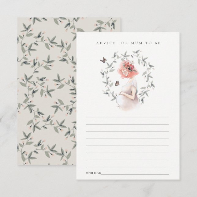 Expectant Women Foliage Advice for Mum Baby Shower Enclosure Card (Front/Back)