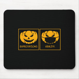 Expectations reality jack o lantern pumpkin face mouse mat