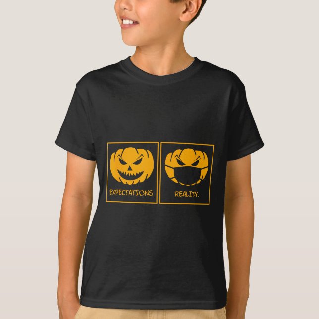 Expectations reality jack o lantern pumpkin mask  T-Shirt (Front)