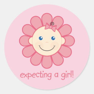 Expecting a Girl Classic Round Sticker