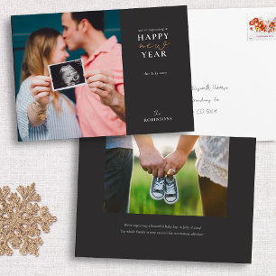 Expecting a Happy New Year Holiday Photo Card