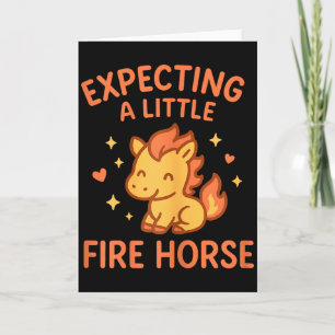 Expecting A Little Fire Horse Cute Funny Maternity Card