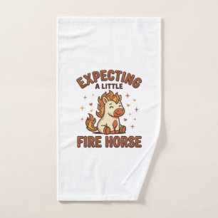Expecting A Little Fire Horse Vintage Baby Shirt_1 Hand Towel