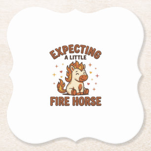 Expecting A Little Fire Horse Vintage Baby Shirt_1 Paper Coaster