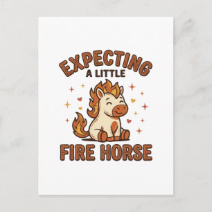 Expecting A Little Fire Horse Vintage Baby Shirt_1 Postcard