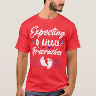Expecting A Little Firecracker 4th Of July Funny T-Shirt