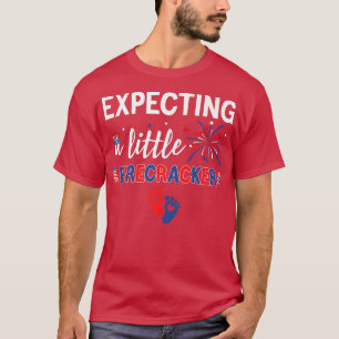 Expecting A Little Firecracker 4th of July Pregnan T-Shirt