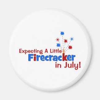 Expecting A Little Firecracker in July Magnet