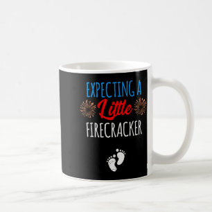 Expecting A Little Firecracker New Mom 4th Of July Coffee Mug
