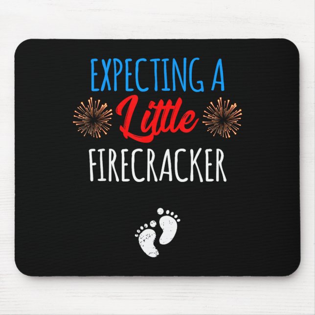 Expecting A Little Firecracker New Mom 4th Of July Mouse Mat (Front)