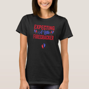 Expecting A Little Firecracker Patriotic Pregnancy T-Shirt