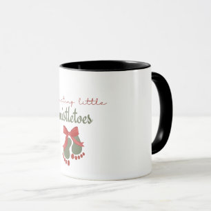 Expecting a Little Mistletoes Christmas Pregnancy Mug